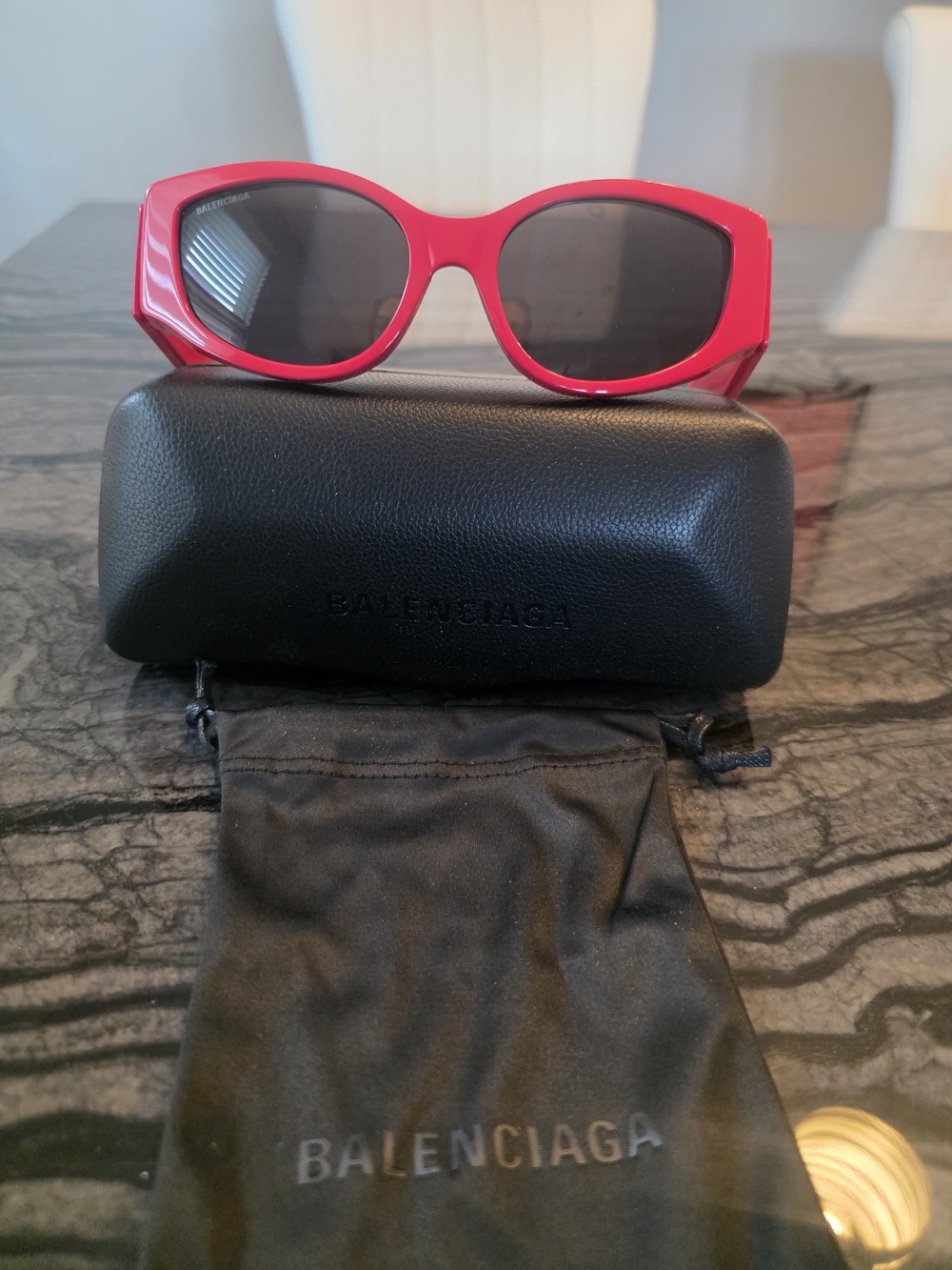 NWT AUTHENTIC Balenciaga BB0258S Bold Logo Sunglasses in Red - Picture 2 of 16